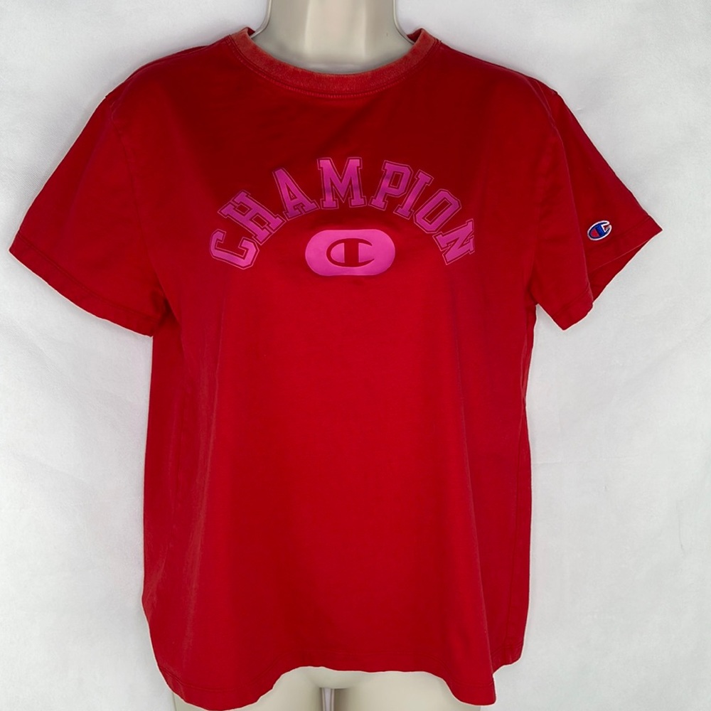 Champion Red With Pink Graphic T-Shirt